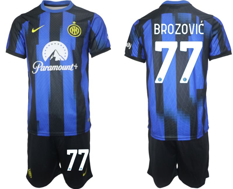 Men 2023-2024 Club Inter Milan home blue #77 Soccer Jersey